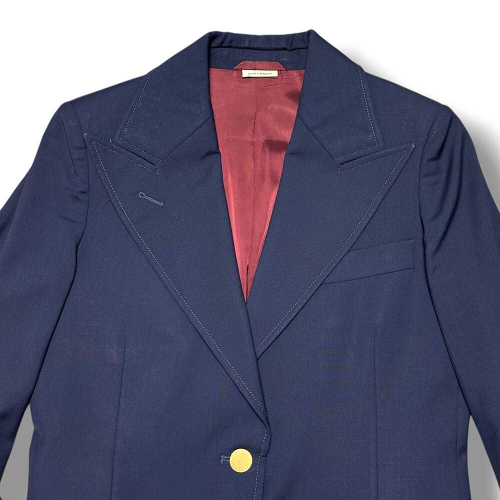 Gucci Uniform Blazer Jacket Navy Blue Wool Mohair Gold Buttons Sz 38 US 2 - Picture 9 of 9